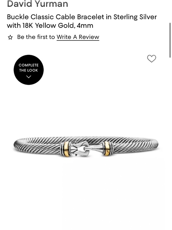 David Yurman Jewelry - David Yurman Classic Cable Buckle Sterling Silver w 18K Yellow Gold